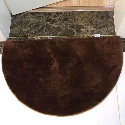 Reyox Soft Plush Half Circle Bathroom Rug, Absorbent Bath Mat, Non Slip Bath Rug, Washable Bathroom Carpet Coffee 2 2.0 x 3.0 Feet