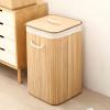 UPQRSG Laundry Hamper with Rope Handles, Large Laundry Hamper with Lid, Foldable Laundry Basket Grocery Basket with Liner, y Clothes Storage Bucket for Laundry Room[1.7 Rectangular] view 3