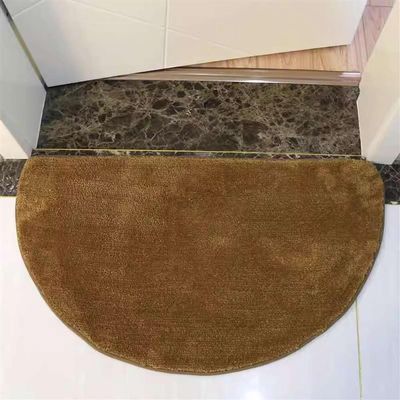 Reyox Soft Plush Half Circle Bathroom Rug, Absorbent Bath Mat, Non Slip Bath Rug, Washable Bathroom Carpet Brown 1.6 x 2.6 Feet