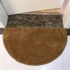 Reyox Soft Plush Half Circle Bathroom Rug, Absorbent Bath Mat, Non Slip Bath Rug, Washable Bathroom Carpet Brown 1.6 x 2.6 Feet view 1