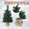 IUIBMI 12 Inch Tabletop Mini Christmas Tree Set of 2, Xmas Pine Tree with Cloth Bag Base, Miniature Pine Christmas Tree Perfect for DIY Tiny Ornaments and Decorations(#1) view 4