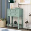 Flieks Hall Table Narrow Console Table, Slim Sofa Table with Three Storage Drawers and Bottom Shelf for Living Room, Easy Assembly (Retro Blue) view 1