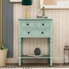 Flieks Hall Table Narrow Console Table, Slim Sofa Table with Three Storage Drawers and Bottom Shelf for Living Room, Easy Assembly (Retro Blue) view 2