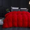 Bedify Hotel Style 1600-TC Pinch Pleated Down Comforter Super King 98x108 inches 1-Piece All-Season Duvet Insert, 850 GSM Micro Fill with All Side Corner Tabs 100% Egyptian Cotton-Red view 1