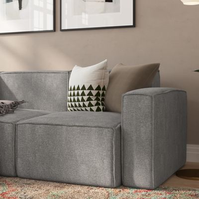 Taylor & Logan Yenna Gray Modular Right Side Chair with Armrest