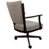 Tobias Designs Montana Swivel Metal Dining Caster Chair - Hemsath Driftwood Fabric- Brown Frame view 2