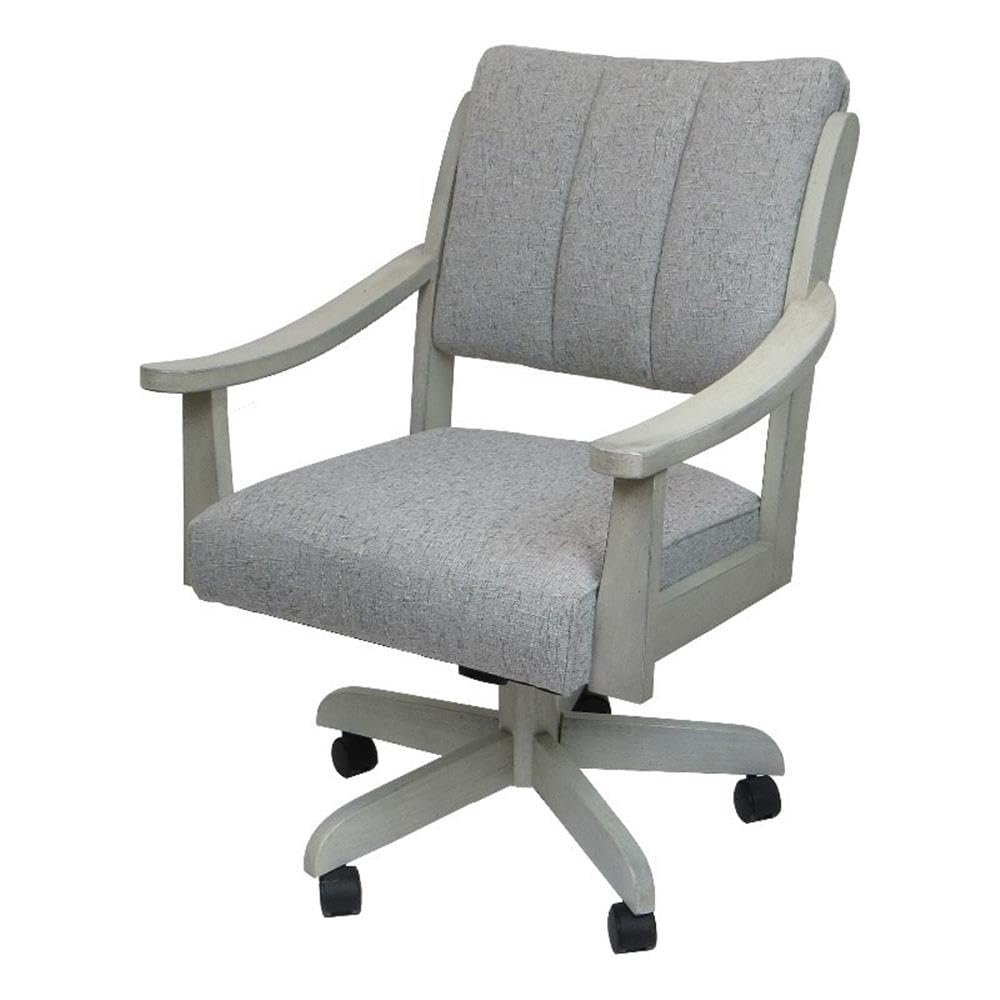 Tobias Designs Casa Caster Solid Wood Dining Chair - Hemsath Slate Fabric - ET Wood