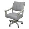 Tobias Designs Casa Caster Solid Wood Dining Chair - Hemsath Slate Fabric - ET Wood view 1