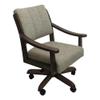 Tobias Designs Inc. Casa Caster Solid Wood Dining Chair - Hemsath Driftwood Fabric on New Brown Wood view 1