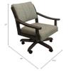 Tobias Designs Inc. Casa Caster Solid Wood Dining Chair - Hemsath Driftwood Fabric on New Brown Wood view 2