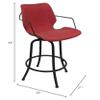 Tobias Designs Inc. Swivel Metal Bar Stool 30" - Asheville - Red Vinyl - Black Frame view 2