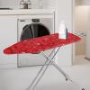 Yuuxorilu Red Flower Ironing Board Cover and Pad Standard Ironing Board Cover with Elastic Edge and Hook and Loop Fasteners Scorch and Stain Resistant Cotton Ironing Covers view 2