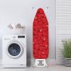 Yuuxorilu Red Flower Ironing Board Cover and Pad Standard Ironing Board Cover with Elastic Edge and Hook and Loop Fasteners Scorch and Stain Resistant Cotton Ironing Covers view 4