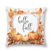 Halloween Decoration Pillow Covers Hello Fall Pillow Case 16"x16" Pumpkin Maple Leaves Decorative Throw Cushion Case for Thanksgiving Autumn Farmhouse Home Decorations view 1