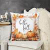 Halloween Decoration Pillow Covers Hello Fall Pillow Case 16"x16" Pumpkin Maple Leaves Decorative Throw Cushion Case for Thanksgiving Autumn Farmhouse Home Decorations view 3