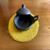Original Chamba Saute Pan Casserole Black Clay Engraved with Cover Diameter 9" Aprox 100% Handmade Made in Colombia Gift for Her view 3