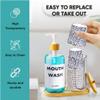 J&J Deals Mouthwash Pump Dispenser with Bamboo Bathroom Tray and Cup Holder for Bathroom Organization and Aesthetic, 16oz Refillable Mouthwash Container with Bathroom Cup Dispenser, Mouthwash Dispense view 2