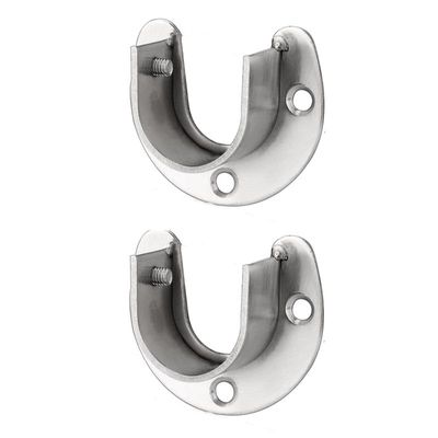 Shozafia 2 Pcs Shower Curtain Rod Mount Holder, Stainless Steel Mount Pipe Bracket for Wall, Pipe Base Pole Sockets Flange Rod Holder Brackets (32mm,Opening Style)