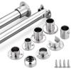 Shozafia 2 Pcs Shower Curtain Rod Mount Holder, Stainless Steel Mount Pipe Bracket for Wall, Pipe Base Pole Sockets Flange Rod Holder Brackets (32mm,Opening Style) view 3