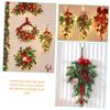 ifundom Christmas Swag Hanging Decor Faux Wreath Ornament for Stair Rail Door Fireplace Rustic Pine Needles Berries Holiday Home Decoration view 4