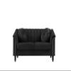 AYCP Contemporary Microfiber Fabric Sofa Set, Living Room Furniture Set, Couch Set for Living Room Furniture, and Modern Office Sofa Sets for Living Room/Office/House/Apartment (Loveseat, Black) view 1