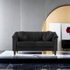 AYCP Contemporary Microfiber Fabric Sofa Set, Living Room Furniture Set, Couch Set for Living Room Furniture, and Modern Office Sofa Sets for Living Room/Office/House/Apartment (Loveseat, Black) view 2