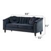 AYCP Contemporary Microfiber Fabric Sofa Set, Living Room Furniture Set, Couch Set for Living Room Furniture, and Modern Office Sofa Sets for Living Room/Office/House/Apartment (Loveseat, Black) view 3