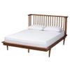 Baxton Studio Flint Mid-Century Modern Ash Walnut Finished Wood King Size Platform Bed view 1