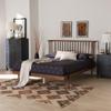 Baxton Studio Flint Mid-Century Modern Ash Walnut Finished Wood King Size Platform Bed view 2