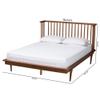 Baxton Studio Flint Mid-Century Modern Ash Walnut Finished Wood King Size Platform Bed view 3