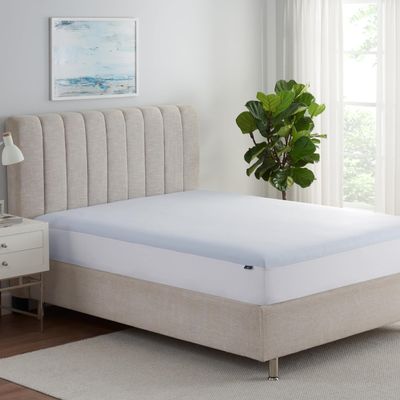 Serta Cool Air Waterproof Mattress Protector, 39" x 75" Soft and Breathable Mesh Cooling Mattress Topper, 18" Elastic Deep Pocket for Secure Fit, Twin