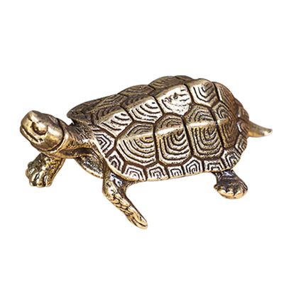 Abaodam 1pc Longevity Turtle Brass Decor for Tea Ceremony Golden Tabletop Ornament Health and Luck Symbol for Tea Lovers and Home Decoration