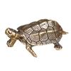Abaodam 1pc Longevity Turtle Brass Decor for Tea Ceremony Golden Tabletop Ornament Health and Luck Symbol for Tea Lovers and Home Decoration view 1