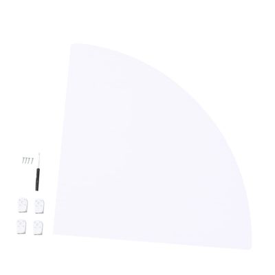 IMIKEYA Wood Plastic Wall Shelf Corner Storage Rack Triangle Fan Shape Screws and Screwdriver White for Wall Corner