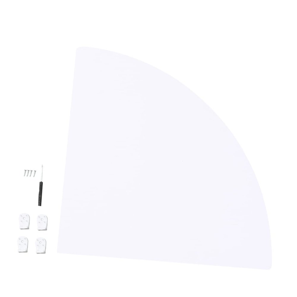 IMIKEYA Wood Plastic Wall Shelf Corner Storage Rack Triangle Fan Shape Screws and Screwdriver White for Wall Corner
