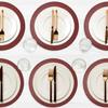 Homewear Placemats Set of 6 Round 15 Faux Leather Table Mats for Dining, Heat Resistant & Non-Slip Washable Indoor, Outdoor, Dining Table Set for 6, Modern Kitchen & Holiday Use, Burgundy view 2