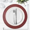 Homewear Placemats Set of 6 Round 15 Faux Leather Table Mats for Dining, Heat Resistant & Non-Slip Washable Indoor, Outdoor, Dining Table Set for 6, Modern Kitchen & Holiday Use, Burgundy view 3