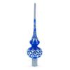 Silver Diamonds on Blue Glass Tree Topper view 2