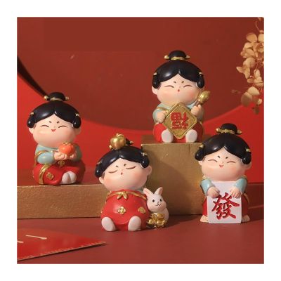 Table Desktop Decor Chinese Style Decorative Items, Creative Home Decor, Office Desktop, Cute Healing Gifts Statue Ornament (Color : Brass)