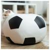 Footstool Living Room Leather Stool Round Stool Solid Wood Shoe Bench Sofa Stool Home Coffee Table Small Stool Strong and Firm Size 37 * 23cm/14.6 * 9.1 Inches(Color:Football) view 1