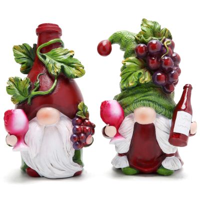 Hodao Red Wine Gnomes Decorations for Home, Home Party Resin Figurines Collectible, Handcrafted Gifts for Wine Enthusiasts, Indoor Outdoor Decor for Dining Tables Kitchen Bar Tabletop Decor