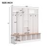 Aiuyesuo Hall Tree Storage Bench, Minimalist Shoe Cabinet with Cube Storage & Shelves,4 in 1 Entryway Coat Rack, Mudroom Bench with 8 Hooks,Open Shelves and Drawer Entryway (White-FC08) view 3