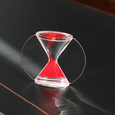 VAZZIC Creative Acrylic Rising Hourglass Timer Decompresses Home, Office Gifts and Decorations Oil Drops Liquid Oil Leaks
