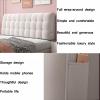 HJLKDYM Upholstered Headboard, Queen Size Upholstered Linen Platform, Tufted & Nailhead Trim Headboard for Single Double Bed Dormitory Bedroom(A,120X60X10CM) view 3