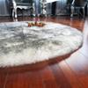 LLB Genuine Sheepskin Rug Plush Soft Throw Area Rug Fur Carpet Fluffy Shaggy Sheepskin Rug for Living Room Kids Bedroom Luxury Home Decor Rectangle (Snow Grey, Round 48'') view 2