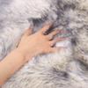 LLB Genuine Sheepskin Rug Plush Soft Throw Area Rug Fur Carpet Fluffy Shaggy Sheepskin Rug for Living Room Kids Bedroom Luxury Home Decor Rectangle (Snow Grey, Round 48'') view 4