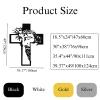 Cadeali Jesus Cross Metal Wall Art, Christian Decor, Gift for Christian, Housewarming Gifts (18.5"x24"/47x60cm, Silver) view 4