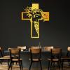 Cadeali Jesus Cross Wall Art, Metal Crosses Wall Decor, Christian Wall Art, Gift for Christian, Housewarming Gifts (18.5"x24"/47x60cm, White) view 2