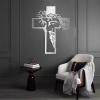 Cadeali Jesus Cross Wall Art, Metal Crosses Wall Decor, Christian Wall Art, Gift for Christian, Housewarming Gifts (18.5"x24"/47x60cm, White) view 3