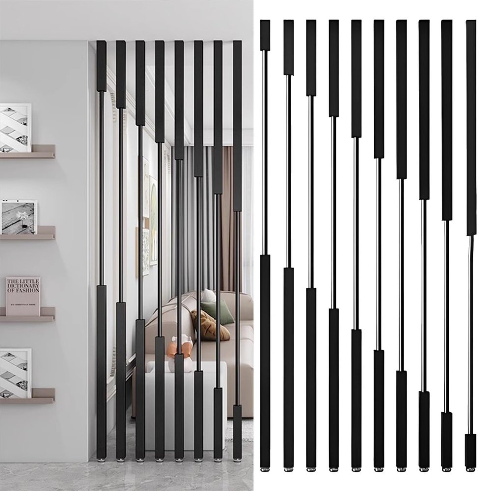Room Separation Deviders Post/ Privacy Screens Columnar 50 70 90 110 130 150 170 Cm, Bathroom Daycare Studio Apartment Wall Partition Curtain/ Partitions Rooms, Easy To Install ( Color : 10 pcs , Size